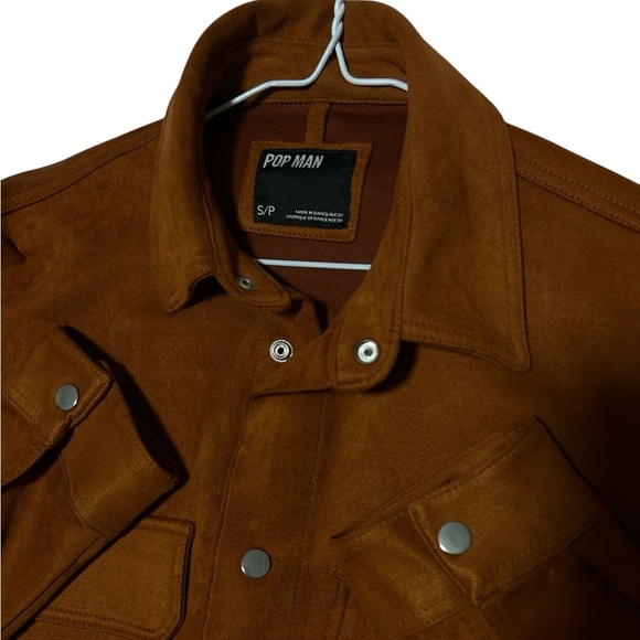 Pop Man Brown FAUX Suede Jacket - Size S/P - Picture 3 of 7